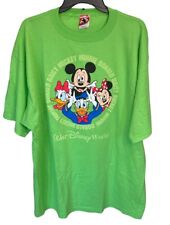 Vintage Walt Disney World Mickey And Friends T-Shirt Size XXL Lime Green picture