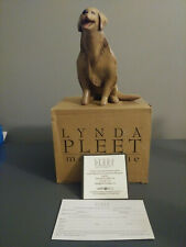 VINTAGE LYNDA PLEET GOLDEN RETRIEVER DOG FIGURINE, SIGNED BY THE ARTIST picture