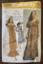 Vintage ORIGINAL '70s Simplicity Young Contemporary Fashion Hippy Dress Pattern picture