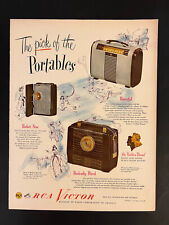 RCA Victor VTG 1940s Print Add 10x13 Portable Radios Mid Century Technology picture