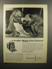 1960 Graflex Super Speed Graphic Camera Ad - Monkey picture