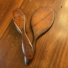 Antique Child’s Wood Hand Mirror And Brush Set .. Cute picture
