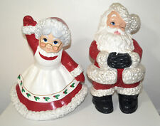 Vintage Large Ceramic Mr & Mrs. Santa Claus Set 20 Inch Tall Atlantic Mold picture
