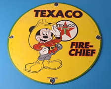 Vintage Porcelain Sign - Texaco Gasoline Disney Mickey Marine Products Pump Sign picture
