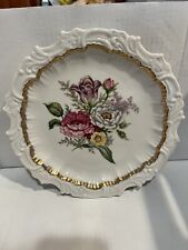 VINTAGE DECORATIVE Floral WALL PLATE Marked Crown B 22/63 picture