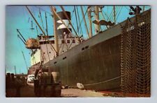 Galveston TX-Texas, Exporting Scene, Foreign Shipping Companies Vintage Postcard picture