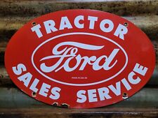 VINTAGE 1959 FORD PORCELAIN SIGN FARMING TRACTOR DEALER SALES EQUIPMENT SERVICE picture