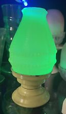 3-piece Antique Uranium Glow Fairy Lamp - Diamond Candle Company Opaque Glass picture