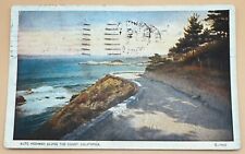 AUTO HIGHWAY ALONG THE COAST CALIFORNIA Postcard Postmarked 1929 Arcade Station picture