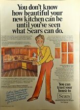 1980 Sears Vintage Print Ad Remodeling Your Kitchen Cabinets Cartoon Man picture