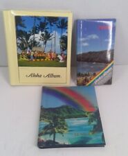 Lot of 3 Vintage Photo Albums Hawaii Themed Aloha Rainbow Ocean Kodak Hula Show picture