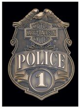 Harley-Davidson Bar & Shield #1 Police Die-Cut Tin Plate Sign 17