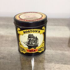 Vintage BOSTON Tea Company Small Round Empty Advertising Tin picture