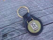 ROLLS ROYCE ANTIQUE GOLD LEATHER KEY FOB NOS CUSTOM-MADE UNIQUE CLASS & QUALITY picture