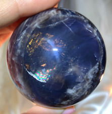 BEAUTIFUL DARK MIDNIGHT NAVY BLUE ROSE QUARTZ POLISHED CRYSTAL SPHERE *2 picture
