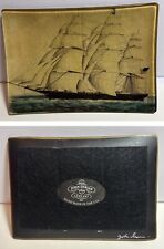 John Derian Plate Dish HOMEWARD BOUND Signed Handblown Decoupage SIGNED Ship Sea picture