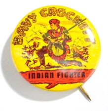 1950s Vintage Davy Crockett Indian Fighter Pin Back Button Stagecoach #1 picture