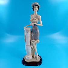 Mirella Style Statue 1920's Elegant Lady With Hat Holding Purse 15.5