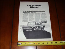 1972 DATSUN 510 BOB SHARP RACE CAR - ORIGINAL VINTAGE AD picture