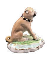 A Fine Circa 1790-1820 Derby Porcelain Pug Dog Figurine picture