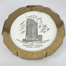 VTG 22K Gold Prudential Building Chicago, IL Crest-O-Gold Wall Hanging Plate picture