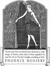 Donald Denton Boyish Flapper PHOENIX HOSIERY The Revealed Knee Demands 1927 Ad picture