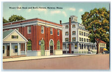 c1950's Weary Club Bank and Beal's Tavern Norway Maine ME Posted Postcard picture