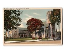 St. James Episcopal Church, Danbury, CT - Vintage Linen Postcard picture