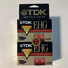 TDK E-HG TC-30 Extra High Grade VHS-C Camcorder Tapes New Sealed 2 Pack picture