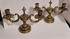 Pair Vintage Ornate Heavy Brass Candelabra 2  Candlestick Arms  13.5