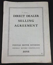 Vintage Original 1953 Pontiac Motor Division Dealer 20 page Selling Agreement picture