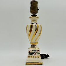 “DEVEREAUX” PORCELAIN BOUDOIR TABLE LAMP FLORAL DESIGN 1940's picture