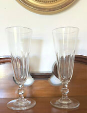 LATE VICTORIAN CRYSTAL FLUTE WINE GLASSES picture