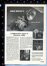 1946 Vintage Magazine Page Ad Kodak Medalist II Camera picture
