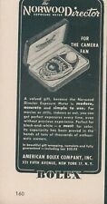 1948 Bolex Norwood Director Exposure Meter Camera Fan Vintage Print Ad L13 picture