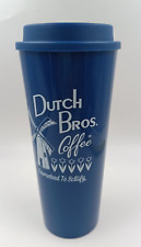 Blue DUTCH BROS Brothers Coffee Plastic Tumbler  Guaranteed To Satisfy Windmill picture
