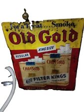 Vtg Old Gold Cigarette Tobacco Sign Tin Embossed Original 28
