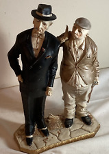 Vintage German Porcelain Bisque Figurine Two Old Men w/ Gun Cigar 12