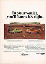 Pinto 3 Door Runabout Wallet Money 1970'S Print Advertisement picture