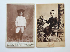 Antique Lot of 2 Chicago Young boy & Girl Photo cabinet cards picture