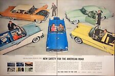 1956 Ford New Safety TWO PAGE Print Ad Thunderbird Mercury Lincoln Continental picture