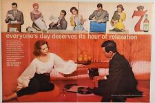 1959 Print Ad Seagram's Seven 7 Crown Blended Whiskey Couple Listen to Records picture