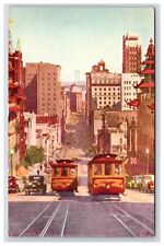 Postcard: CA 1939 Cable Cars On A Street, San Francisco, California - Posted picture