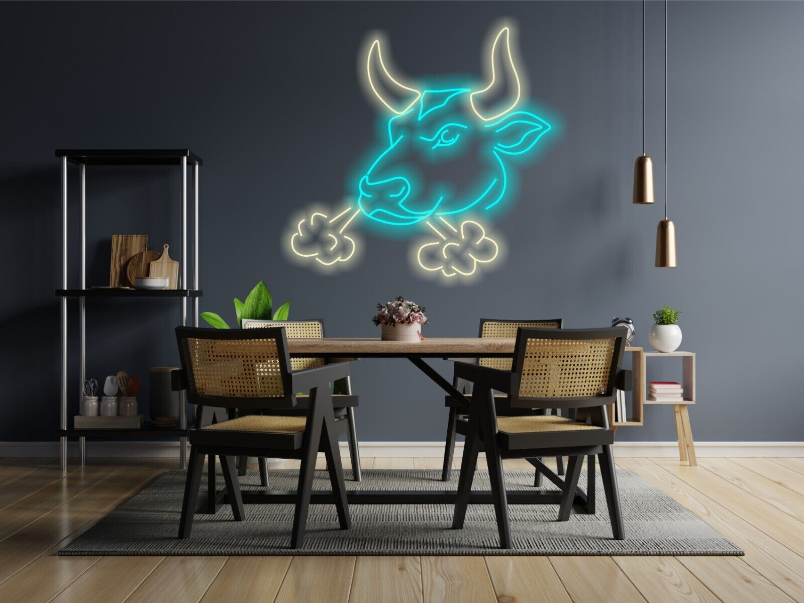 Neon bull, Bull Head Neon, Longhorn Neon Sign, Texas LongHorn Sign(size 30\