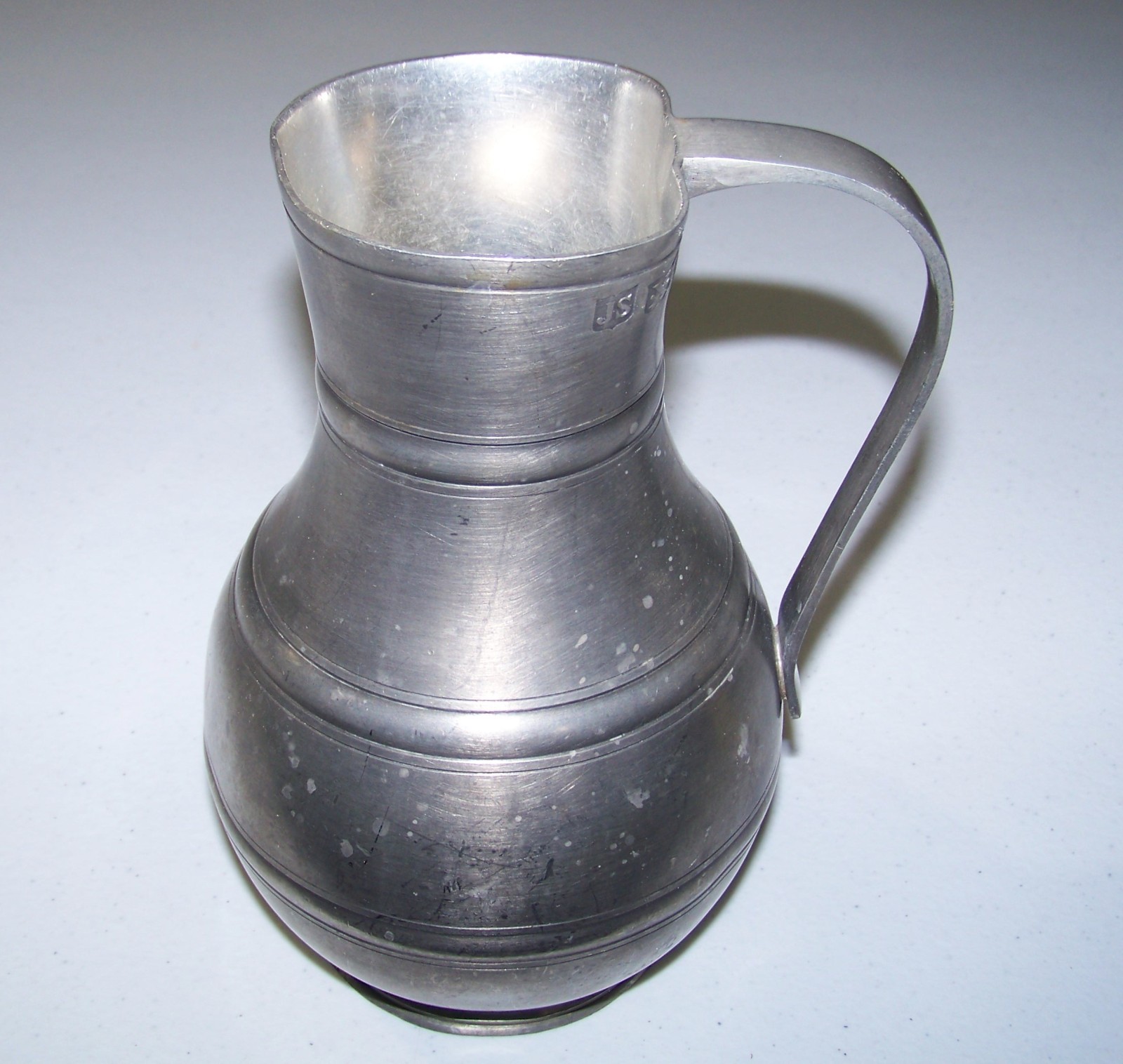 Vintage John Somers Brazil Stamped Pewter Pitcher 7.5\ Vintage John Somers Brazil Stamped Pewter Pitcher 7.5\