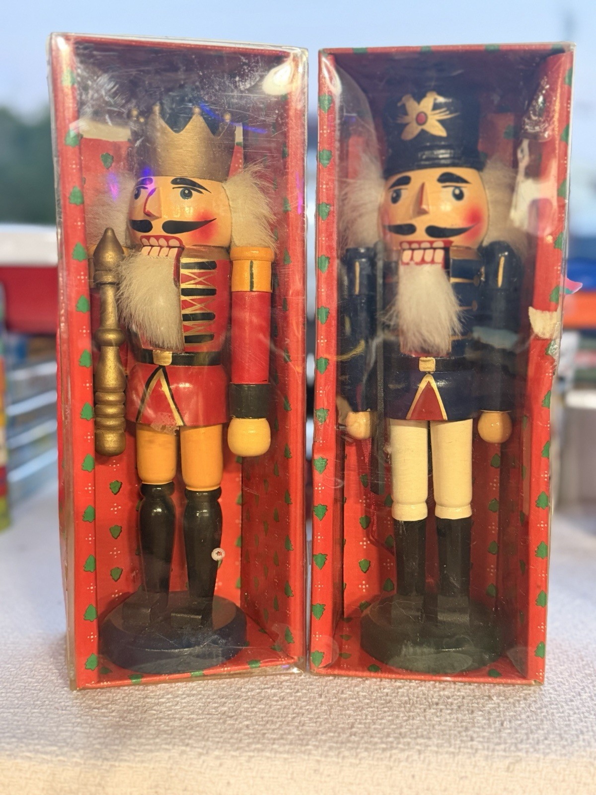 Two Vintage 90s Builders Square Christmas Nutcrackers 