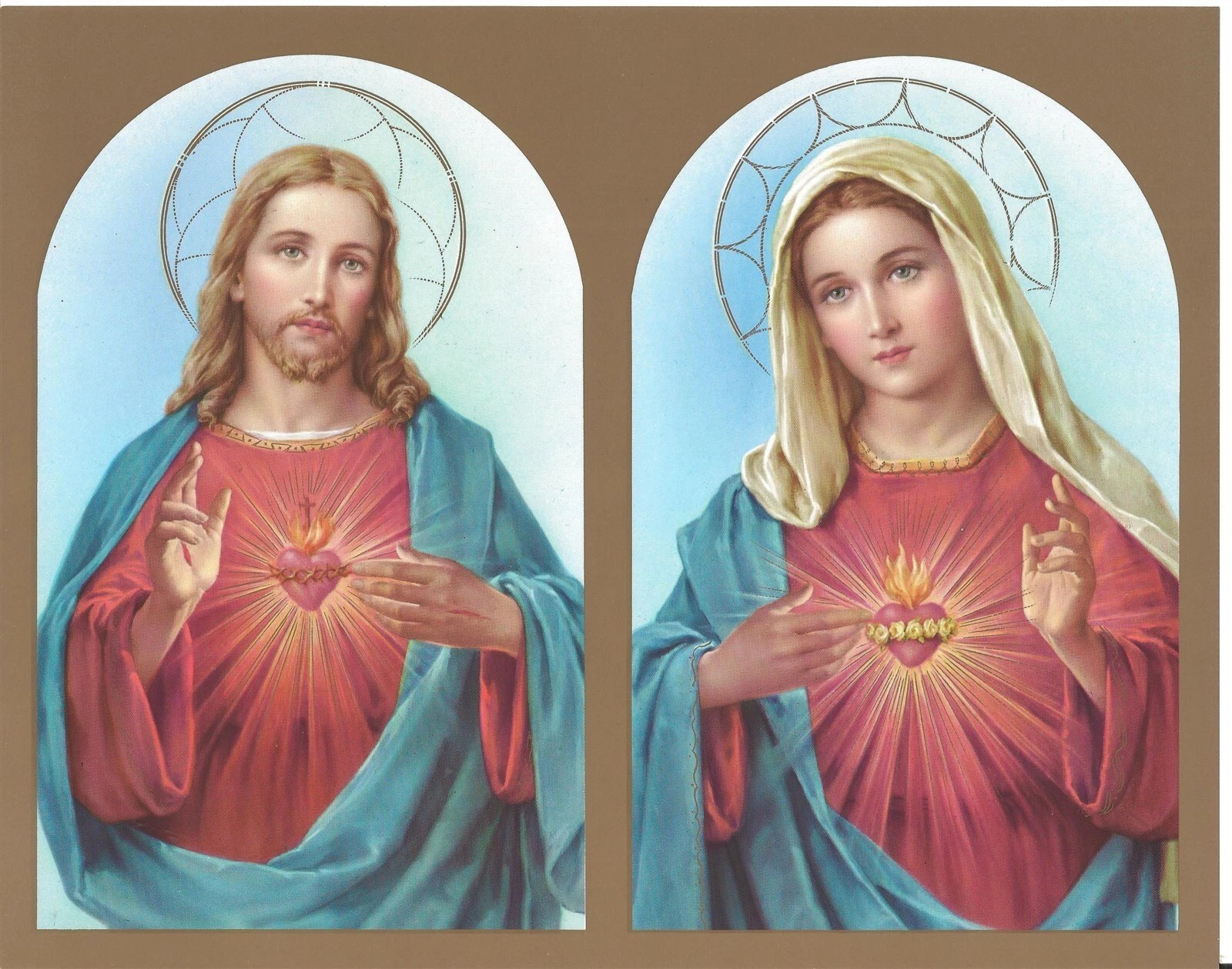 Catholic Print Picture SACRED HEART of JESUS + IMMACULATE HEART of MARY Print Catholic Print Picture SACRED HEART of JESUS + IMMACULATE HEART of MARY Print