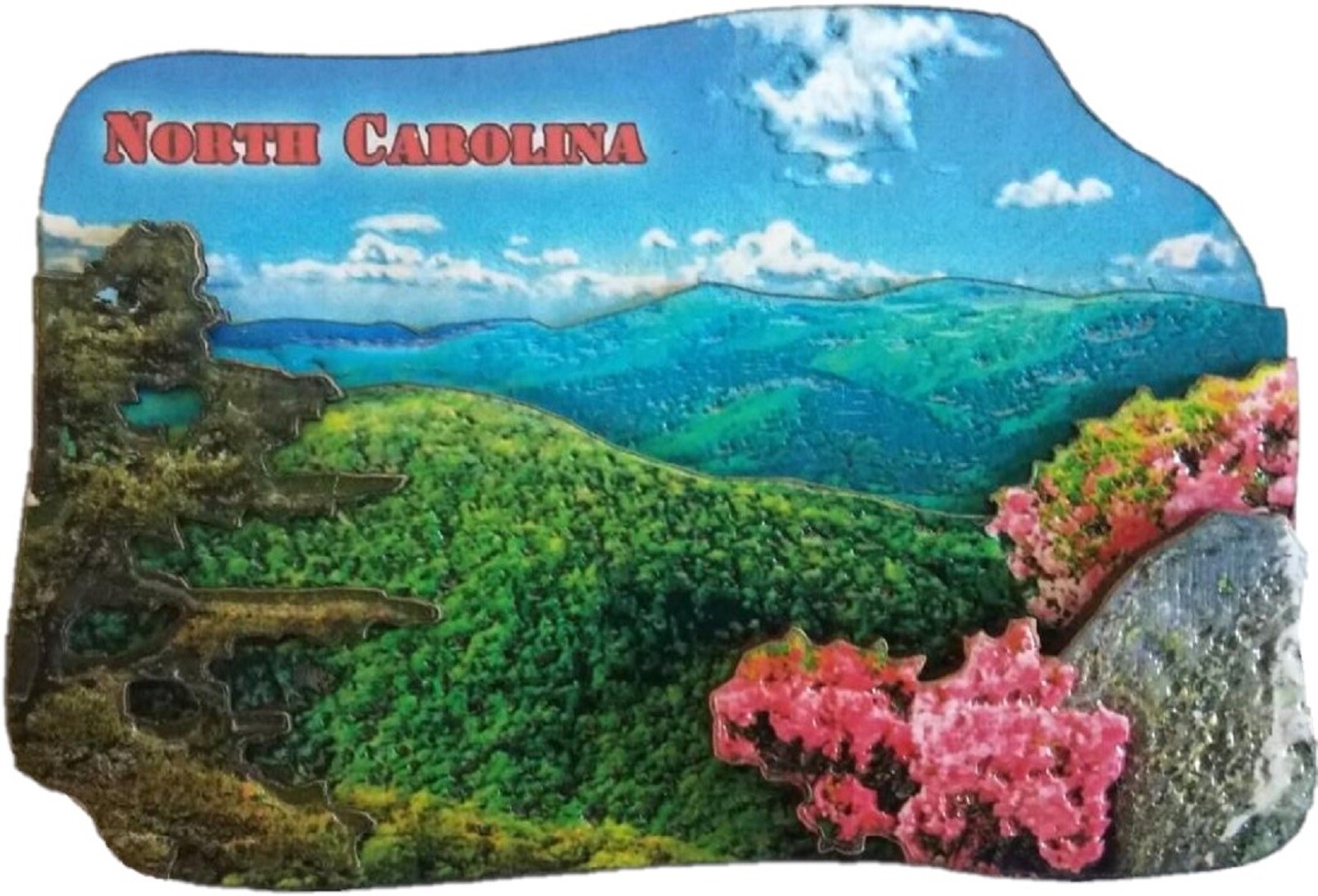 North Carolina Mountain View Artwood Fridge Magnet North Carolina Mountain View Artwood Fridge Magnet