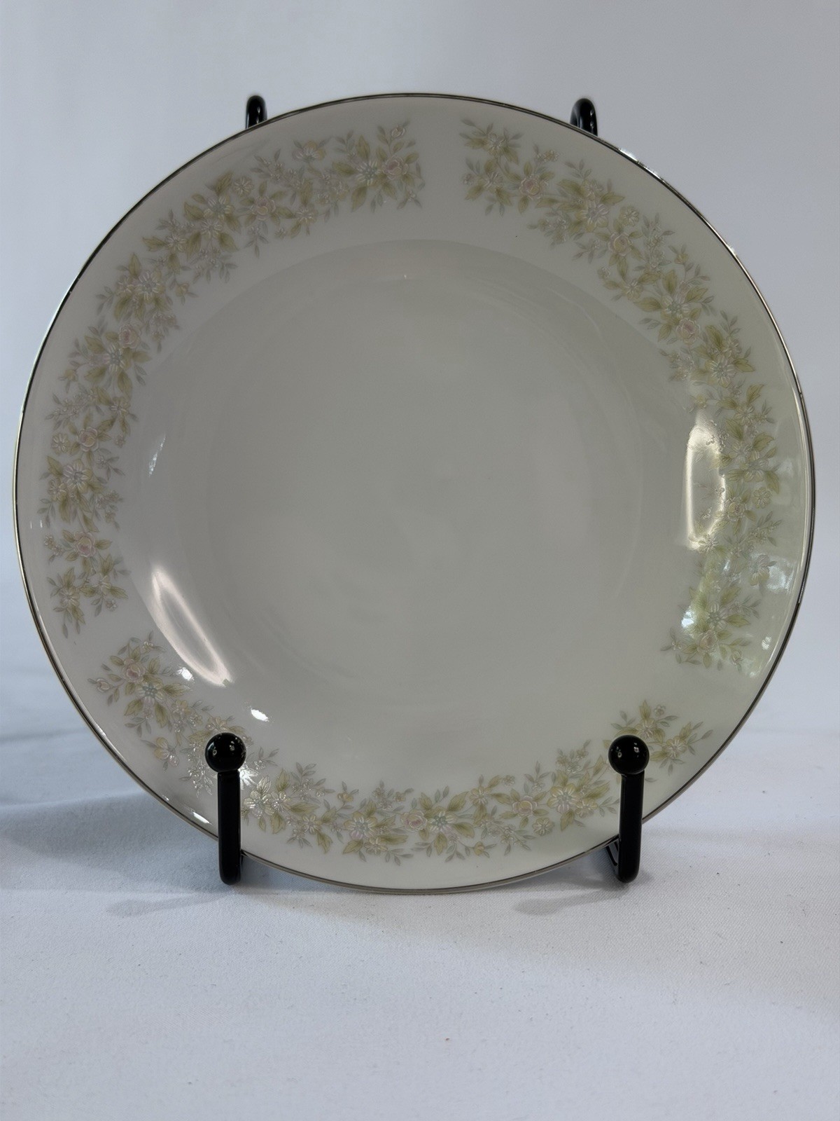 Vintage Nitto Barwick 4937 Japan Floral Butter Pat Dish Fine China Silver Trim