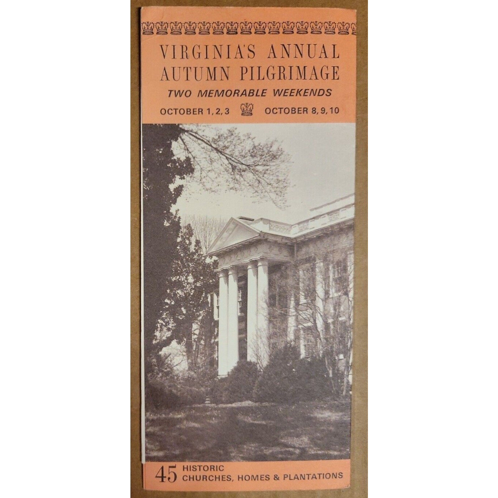 Vintage 1965 - Virginia's Annual Autumn Pilgrimage - Tourist Brochure